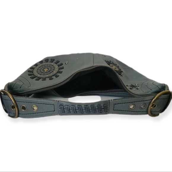 AUTHENTIC COACH MIA HOBO STUDD LEATHER BLUE WOMEN PURSE D063-10063 - Picture 5 of 8